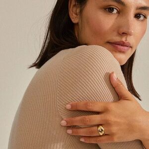 PILGRIM ORIT RECYLCED ADJUSTABLE SIZE RING - SIZE 5- 8 - GOLD PLATED - brand new